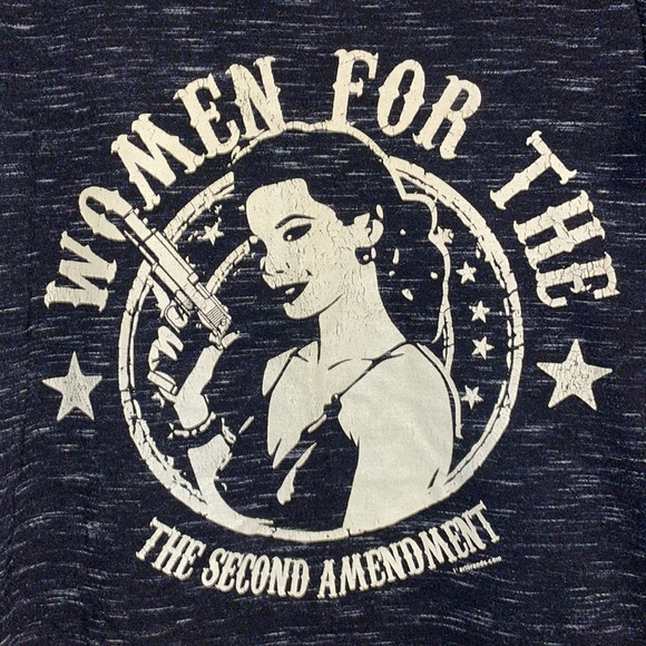 •JUST BE•HEATHERED BLACK "WOMEN FOR THE SECOND AMENDMENT" TEE SIZE SMALL EUC - Picture 4 of 7